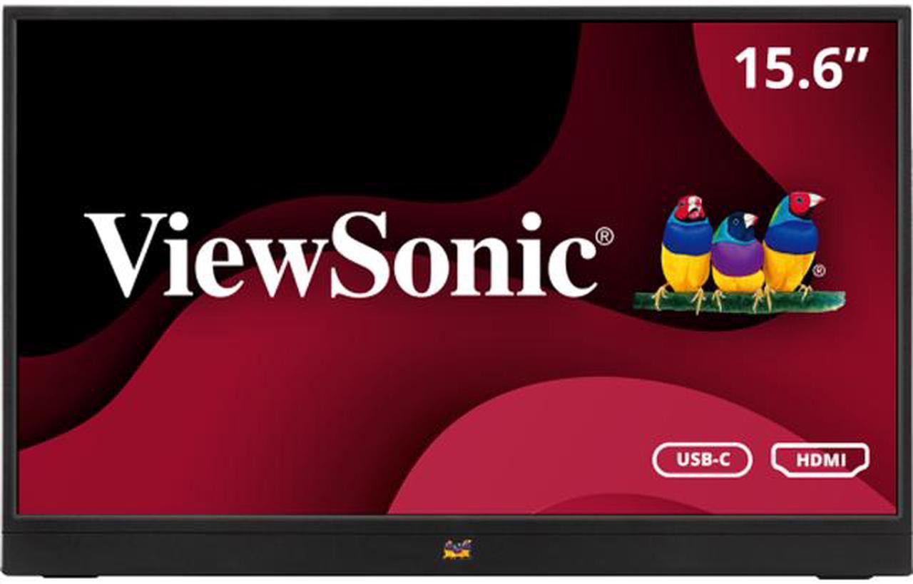 ViewSonic VA1655 15.6 Inch 1080p Portable IPS Monitor with Mobile Ergonomics, USB-C, and HDMI for Home and Office