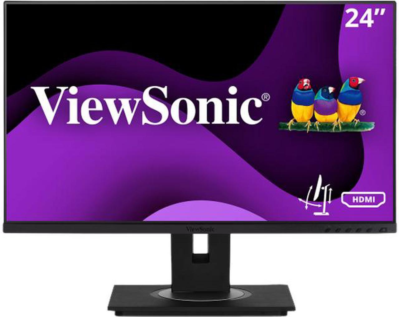 ViewSonic VG2448A 24 Inch IPS 1080p Ergonomic Monitor with Ultra-Thin Bezels, HDMI, DisplayPort, USB, VGA, and 40 Degree Tilt for Home and Office