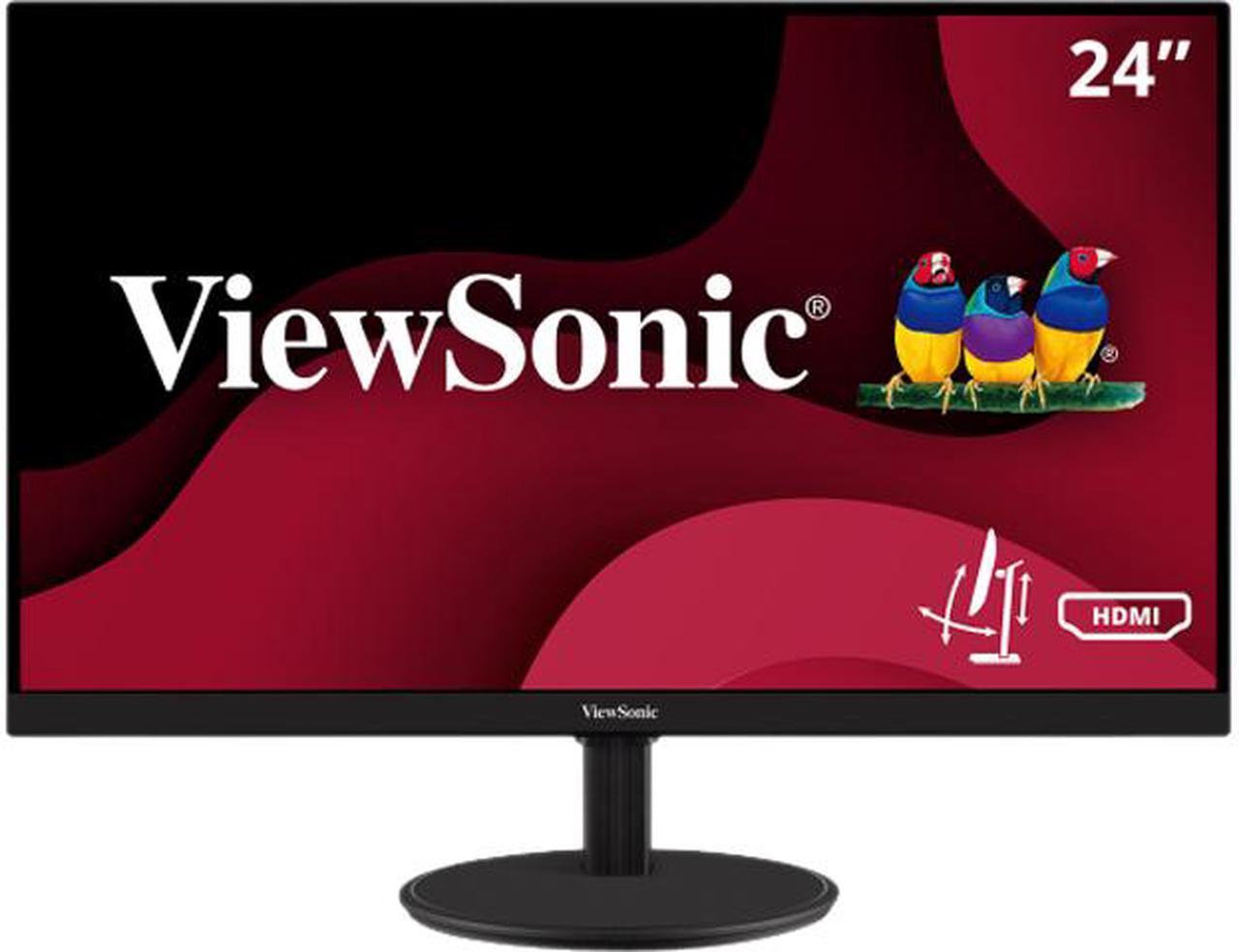 ViewSonic VA2447-MHJ 24 Inch Full HD 1080p Monitor with Advanced Ergonomics, Ultra-Thin Bezel, AMD FreeSync, 75Hz, Eye Care, and HDMI, VGA Inputs for Home and Office