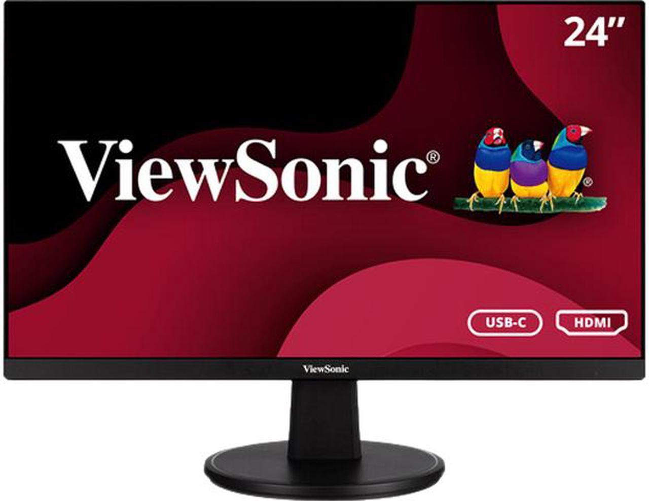 ViewSonic VA2447-MHU 24 Inch Full HD 1080p Monitor with Ultra-Thin Bezel, Adaptive Sync, 75Hz, Eye Care, and HDMI, VGA, USB-C Inputs for Home and Office