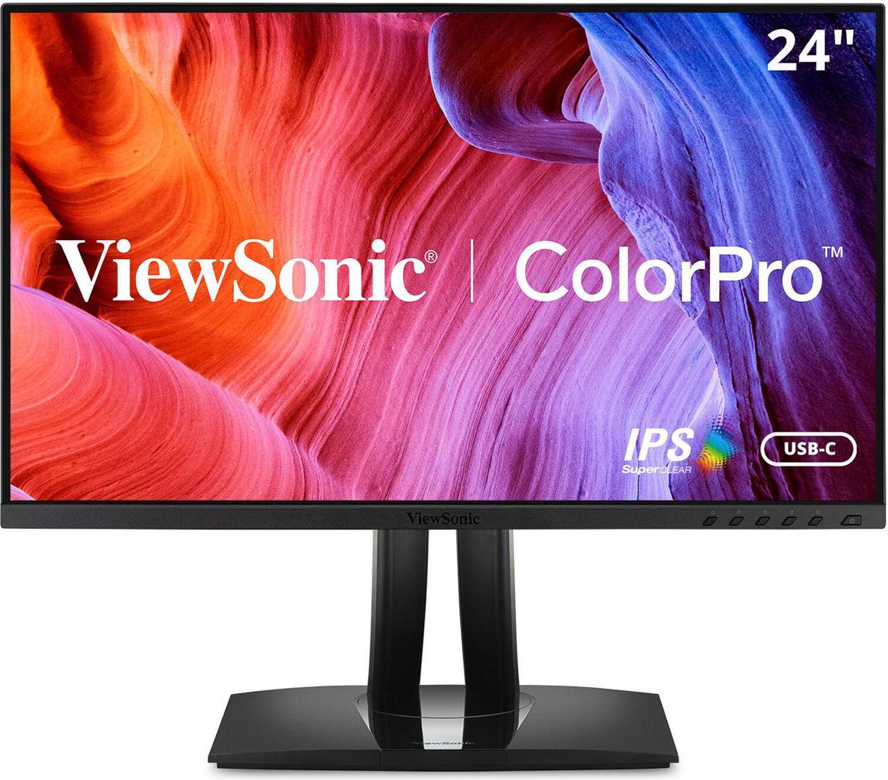 ViewSonic VP2456 24" 1080p Premium IPS Monitor with Ultra-Thin Bezels, Color Accuracy, Pantone Validated, HDMI, DisplayPort and USB C for Professional Home and Office,Black