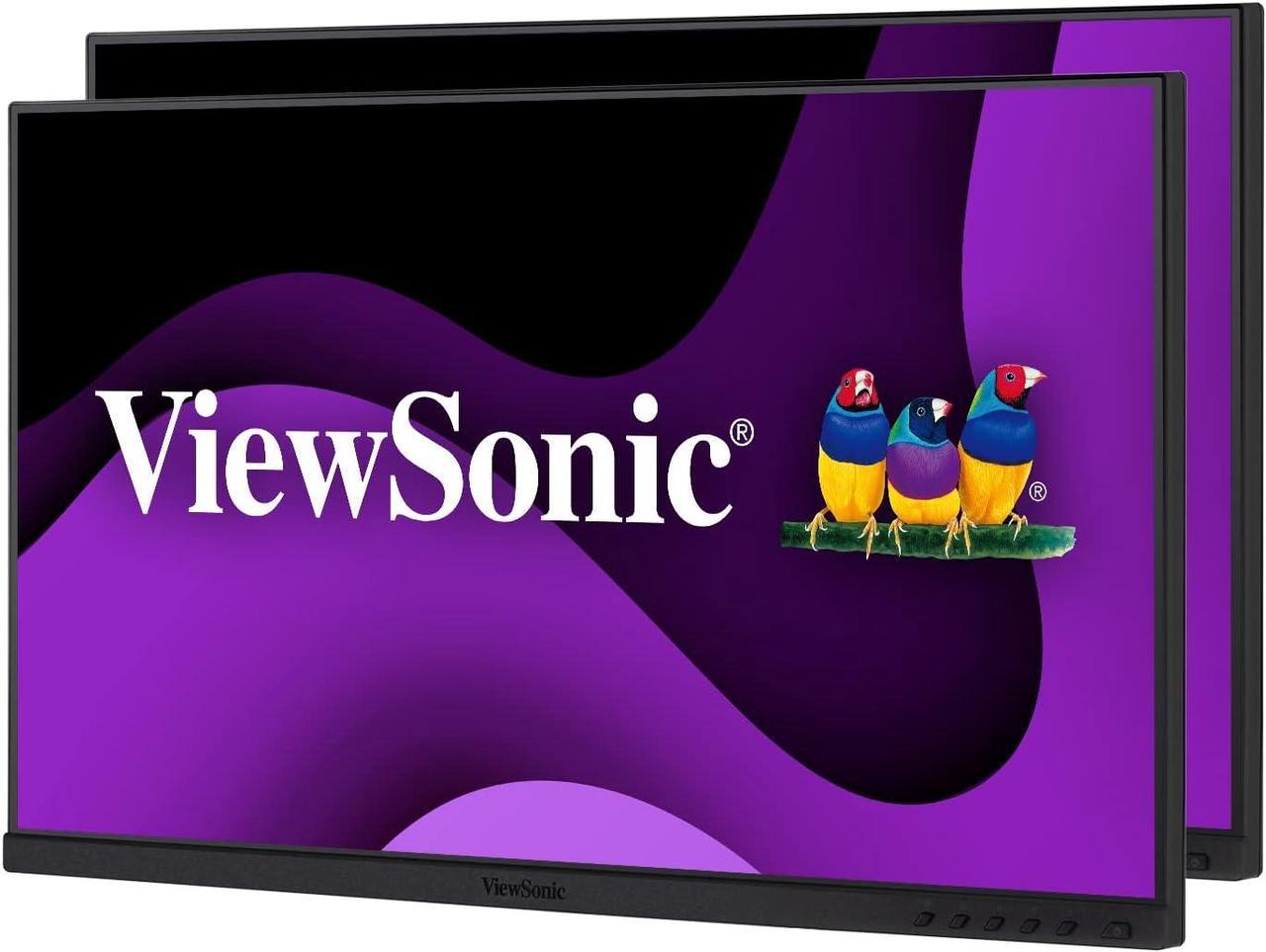 ViewSonic VG2448A-2_H2 24 Inch Dual Pack Head-Only 1080p IPS Monitor with Ultra-Thin Bezels, HDMI, DisplayPort, USB, and VGA for Home and Office