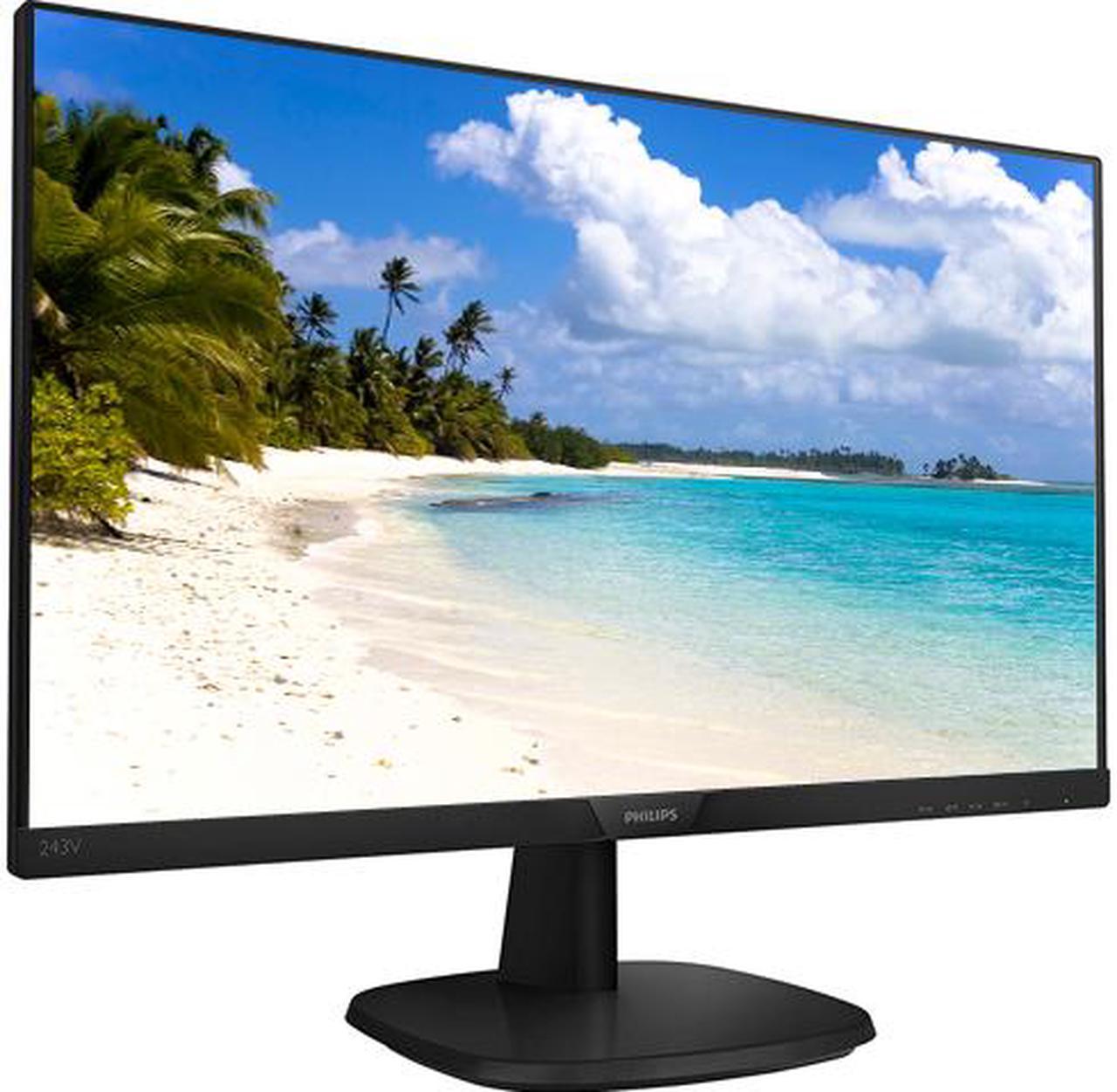 PHILIPS 243V7QJAB 24" Monitor, Full HD, Edge-to-Edge IPS, Built-in Speakers, VESA, EnergyStar Most Efficient 2017, 4Yr Advance Replacement Warranty