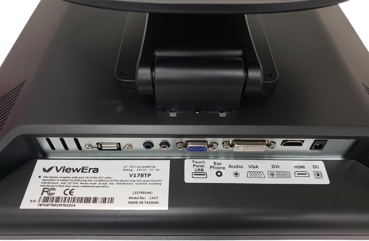 Alt view image 5 of 5 - ViewEra V178TP Black 17" USB 5-wire Resistive Touchscreen Monitor, 1000:1, 1280x1024, Active TFT LCD