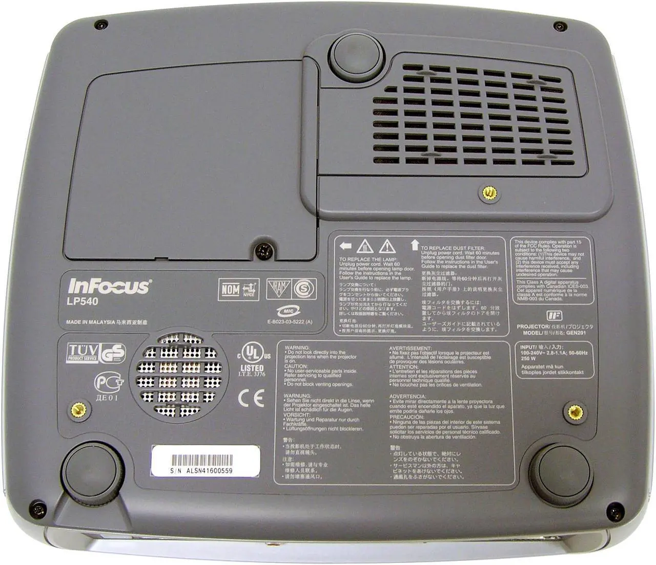 Alt view image 6 of 8 - InFocus LP540 1024 x 768 1700 max ANSI lumens LCD Projector 400:1