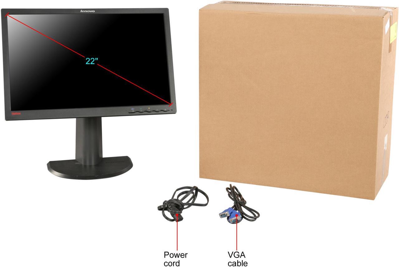 Alt view image 12 of 11 - Lenovo 22" LCD Monitor 5 ms D-Sub, DVI L2240P