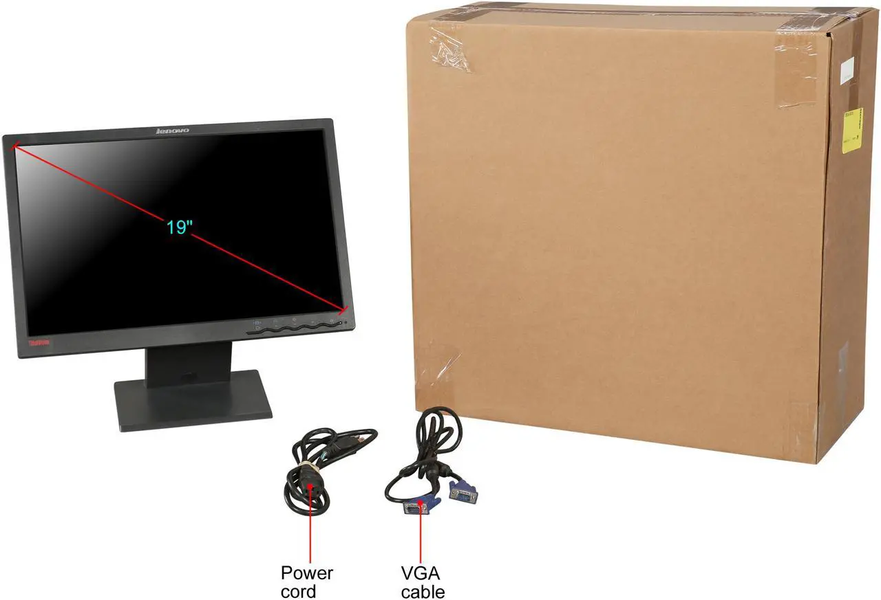 Alt view image 9 of 8 - Lenovo 19" 60 Hz LCD Monitor 5 ms D-Sub, DVI-D L197WA