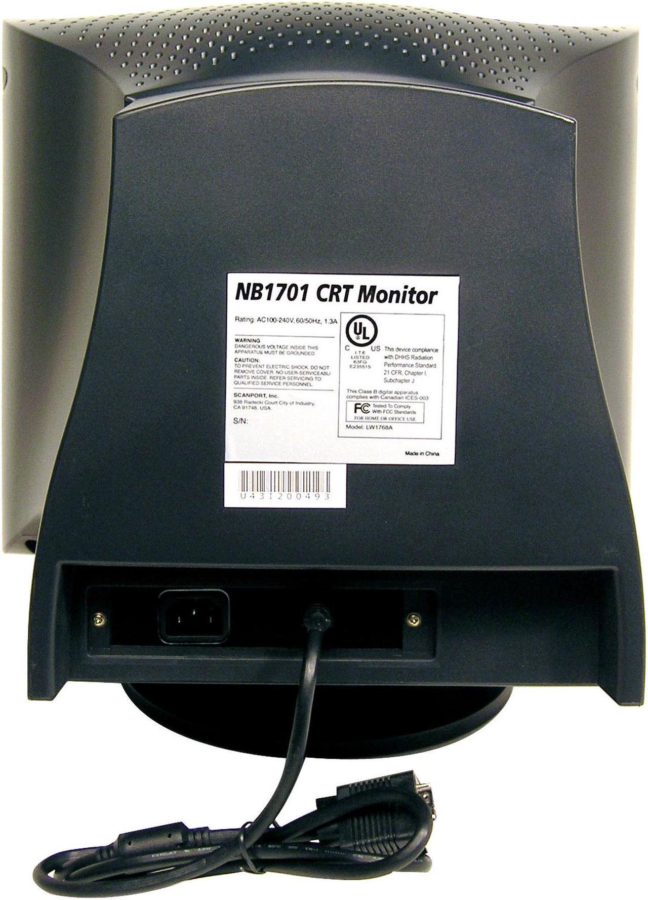 Alt view image 3 of 4 - SCANPORT NB1701 Black 17" CRT Monitor 0.27mm Dot Pitch D-Sub