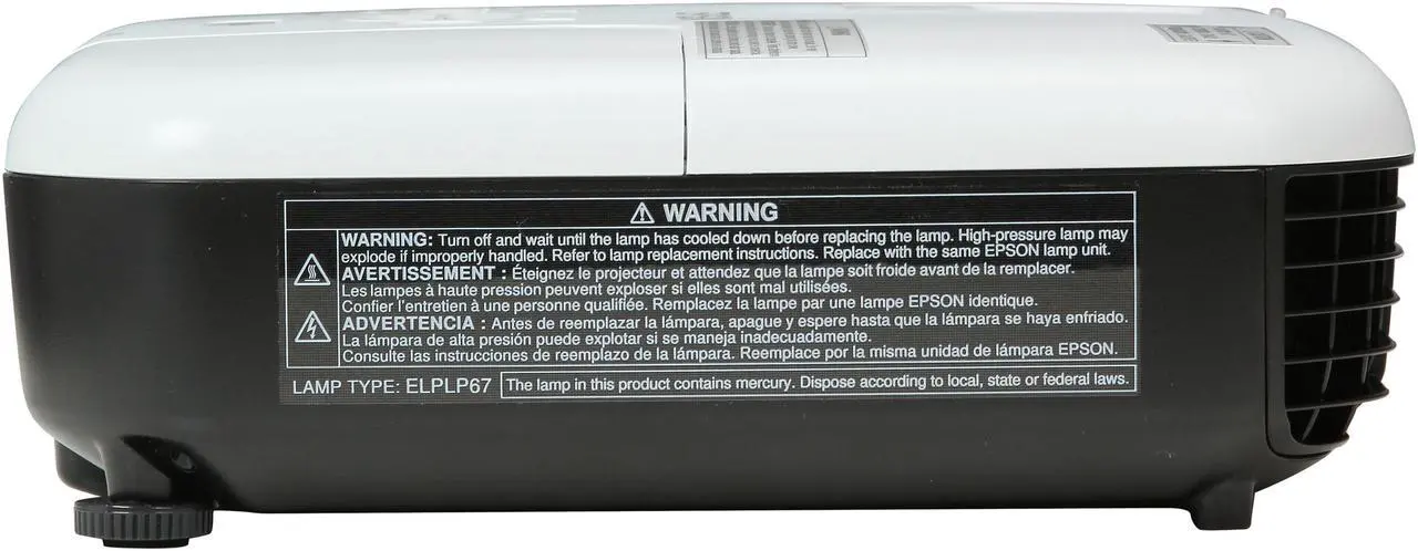 Alt view image 4 of 9 - EPSON VS220 800 x 600 2700 lumens 3LCD Projector 3000:1