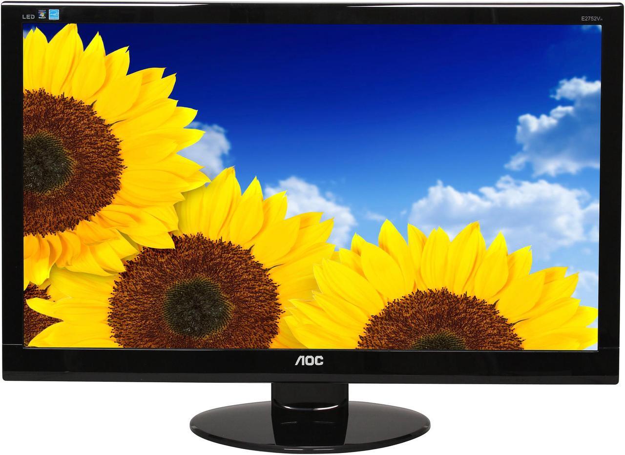 Alt view image 2 of 7 - AOC 27" 60 Hz LCD Monitor 2 ms D-Sub, DVI, HDMI e2752Vh