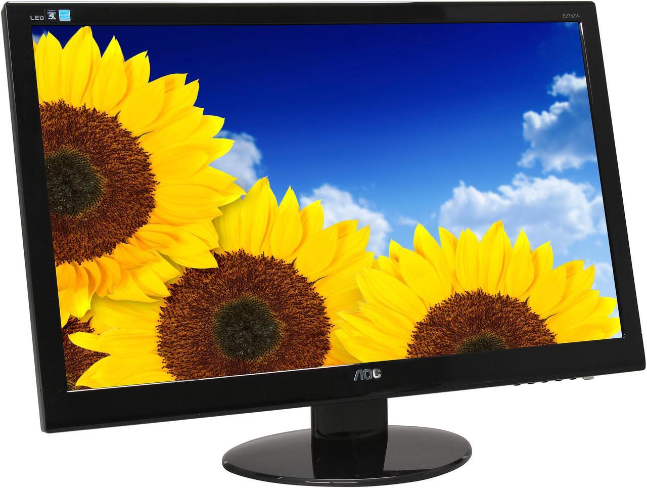 Alt view image 3 of 7 - AOC 27" 60 Hz LCD Monitor 2 ms D-Sub, DVI, HDMI e2752Vh