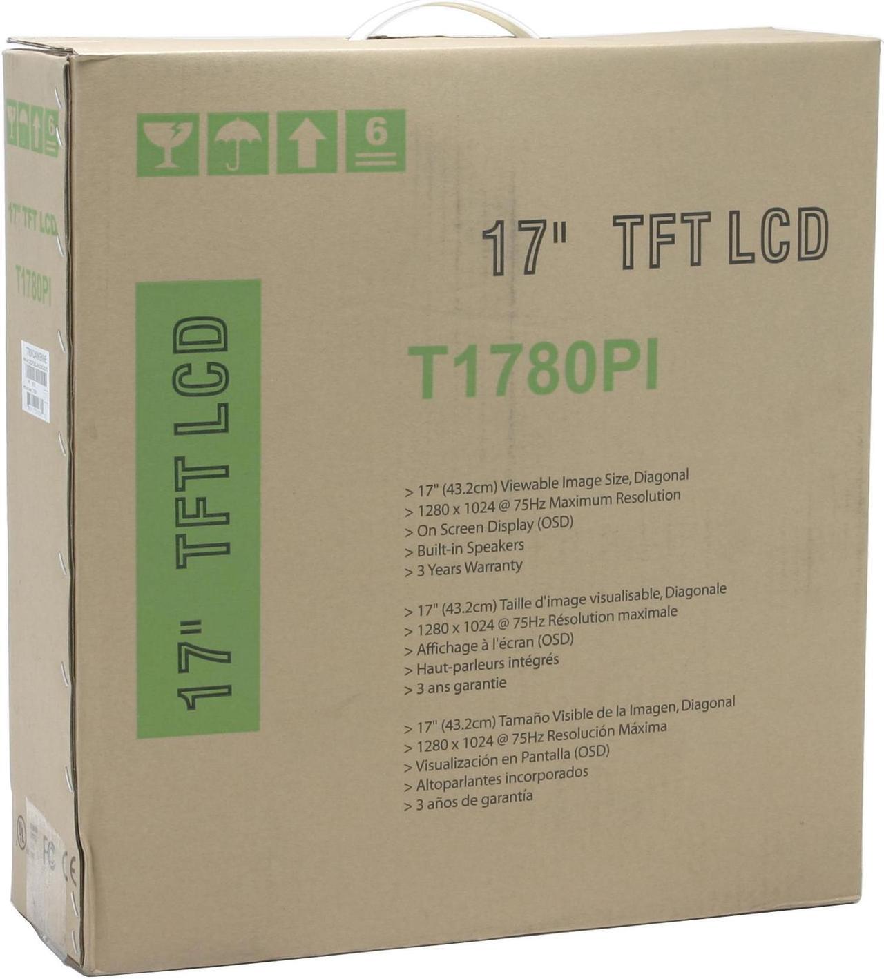 Alt view image 9 of 9 - AOC 17" Active Matrix, TFT LCD SXGA LCD Monitor 16 ms D-Sub T1780PI