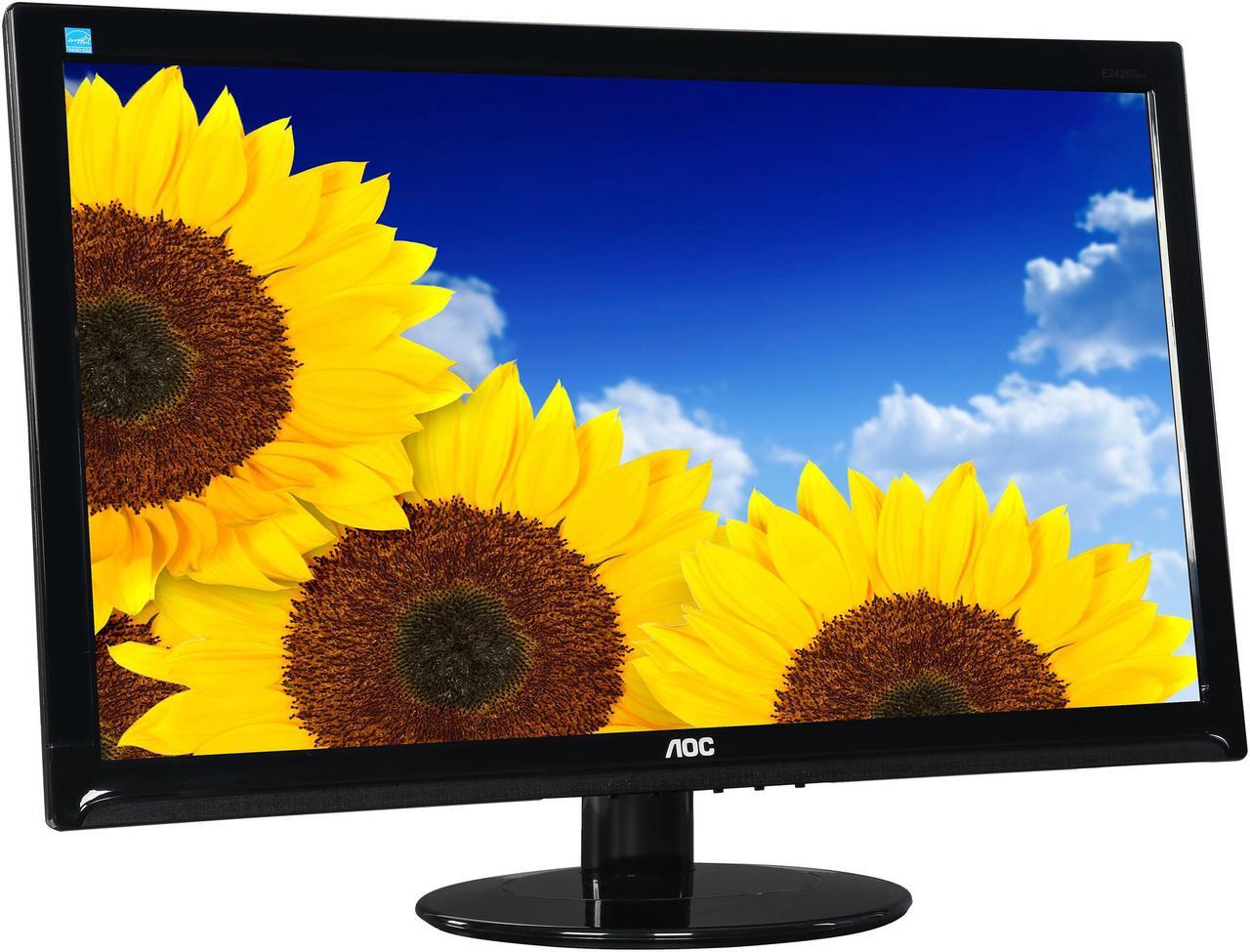 Alt view image 4 of 7 - AOC 24" 60 Hz Monitor 5 ms 1 x 15-pin VGA 1 x 24-pin DVI-D E2425SWD-B