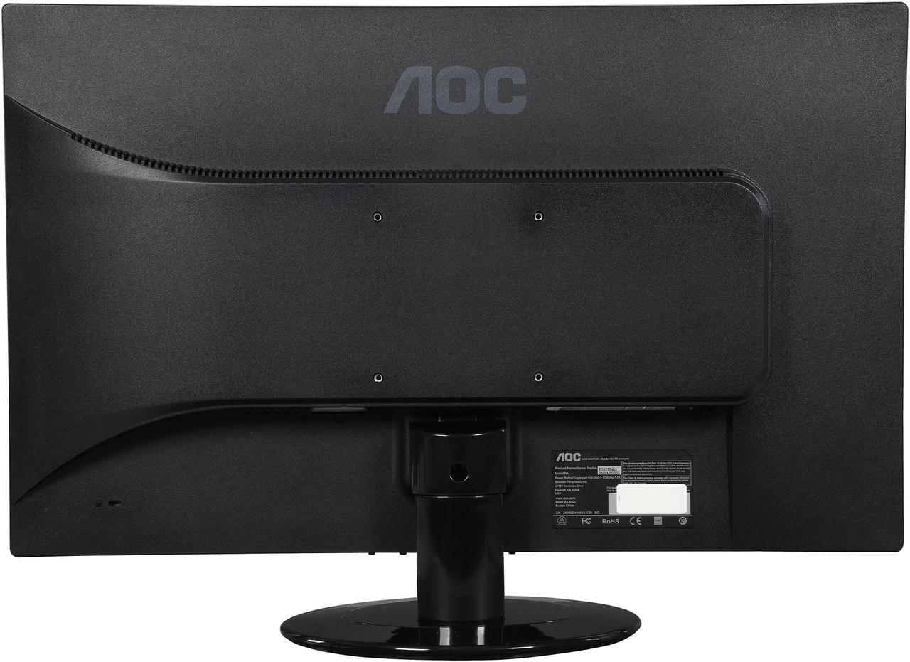 Alt view image 6 of 7 - AOC 24" 60 Hz Monitor 5 ms 1 x 15-pin VGA 1 x 24-pin DVI-D E2425SWD-B