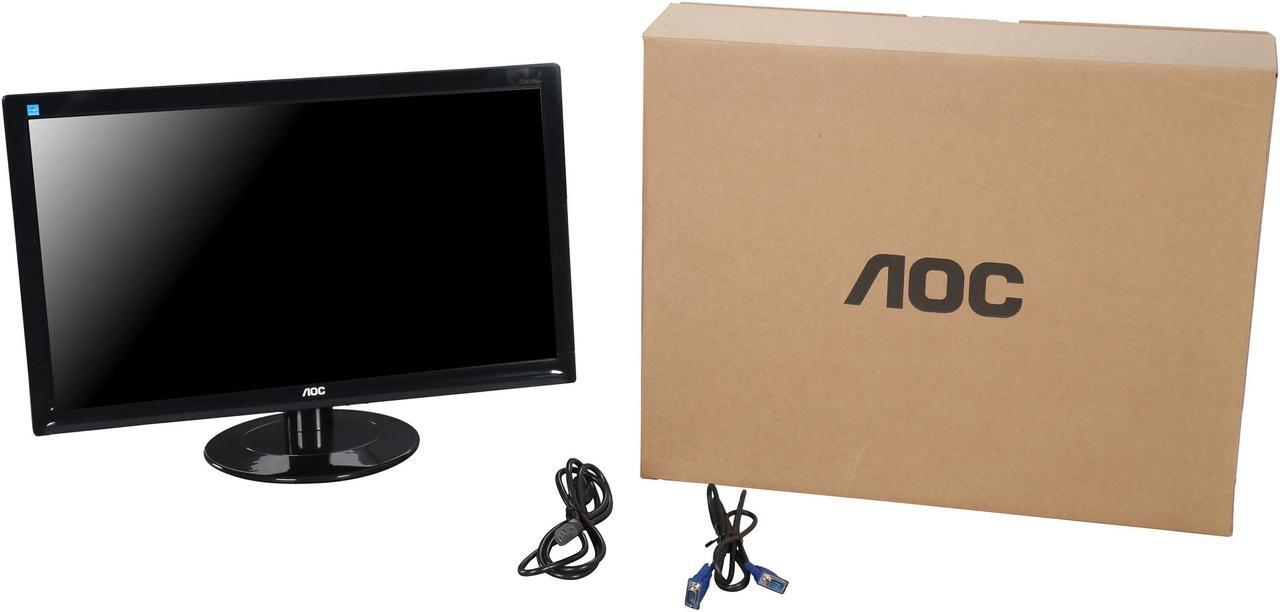 Alt view image 8 of 7 - AOC 24" 60 Hz Monitor 5 ms 1 x 15-pin VGA 1 x 24-pin DVI-D E2425SWD-B