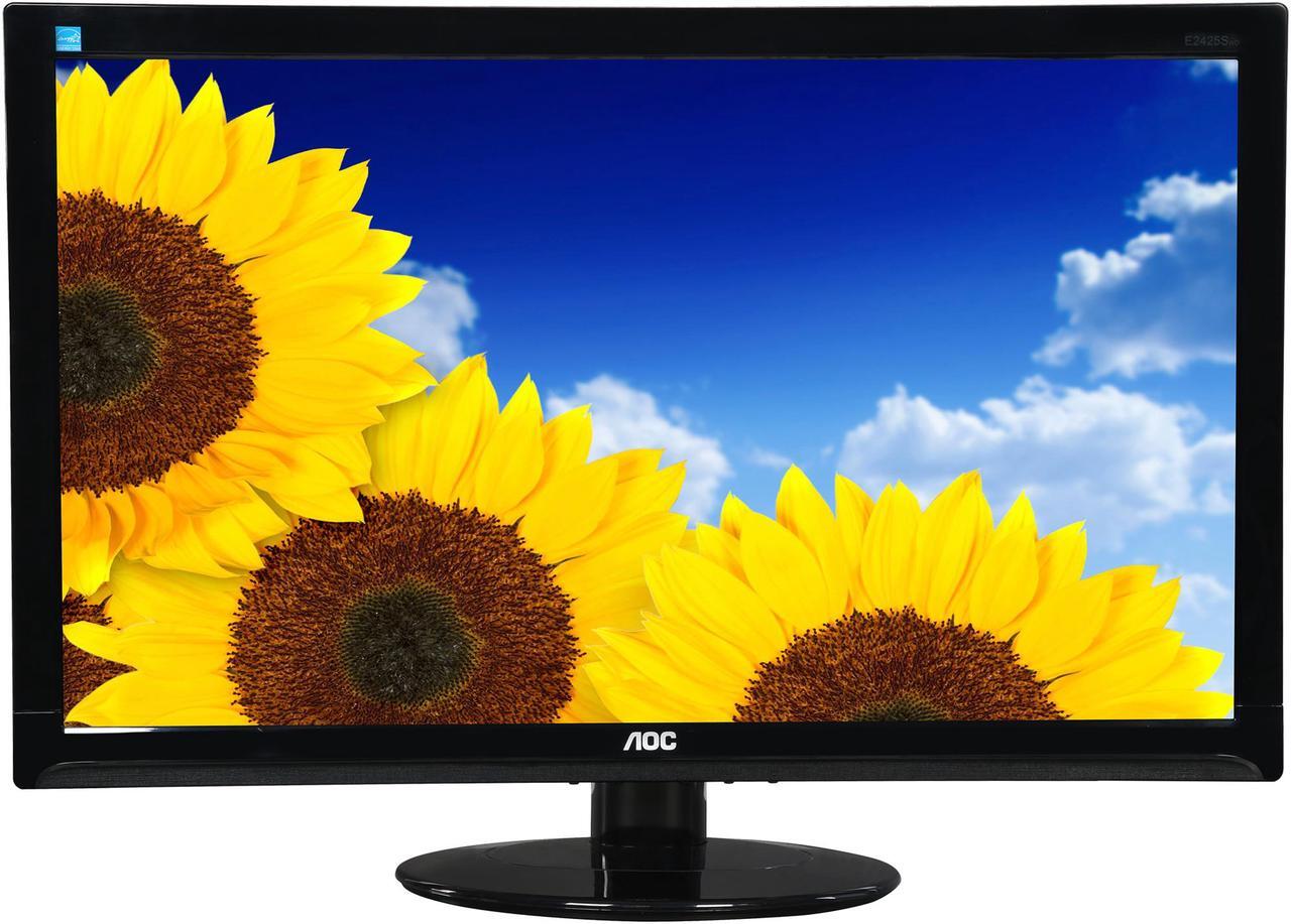 Alt view image 3 of 7 - AOC 24" 60 Hz Monitor 5 ms 1 x 15-pin VGA 1 x 24-pin DVI-D E2425SWD-B