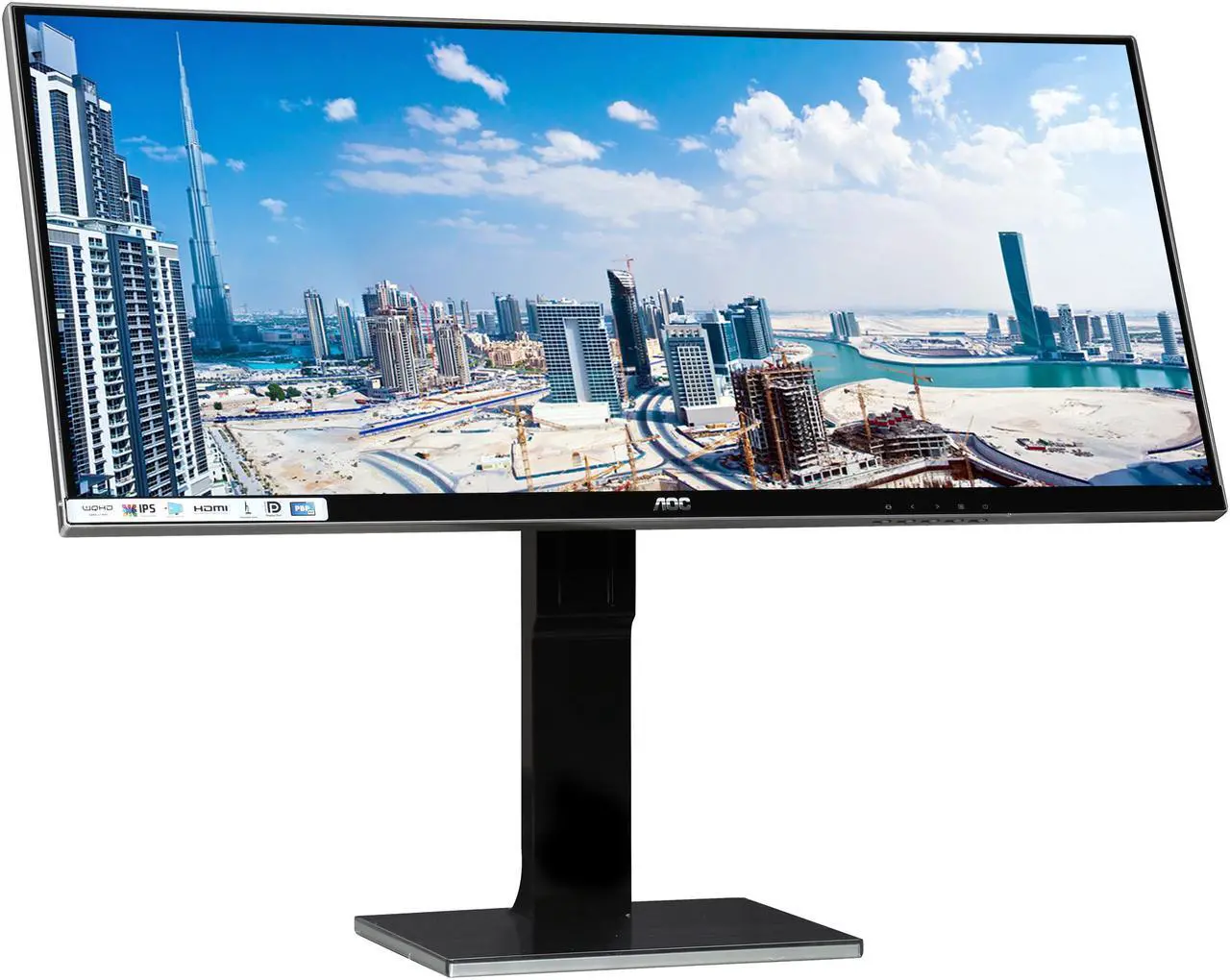 Alt view image 3 of 11 - AOC U3477PQU Black 34" 5ms UltraWide WQHD LED Backlight LCD Monitor IPS Panel DC 70Million:1(1000:1) 320 cd/m2, USB3.0, Height & Pivot adjustable, Speakers