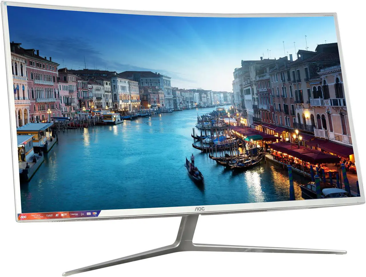 Alt view image 3 of 7 - AOC C4008VU8 White / Silver 40" Curved 4K UHD Display with 10-Bit Color 5ms HDMI Widescreen LED Backlight LCD Monitor 300 cd/m2 DCR 20,000,000:1