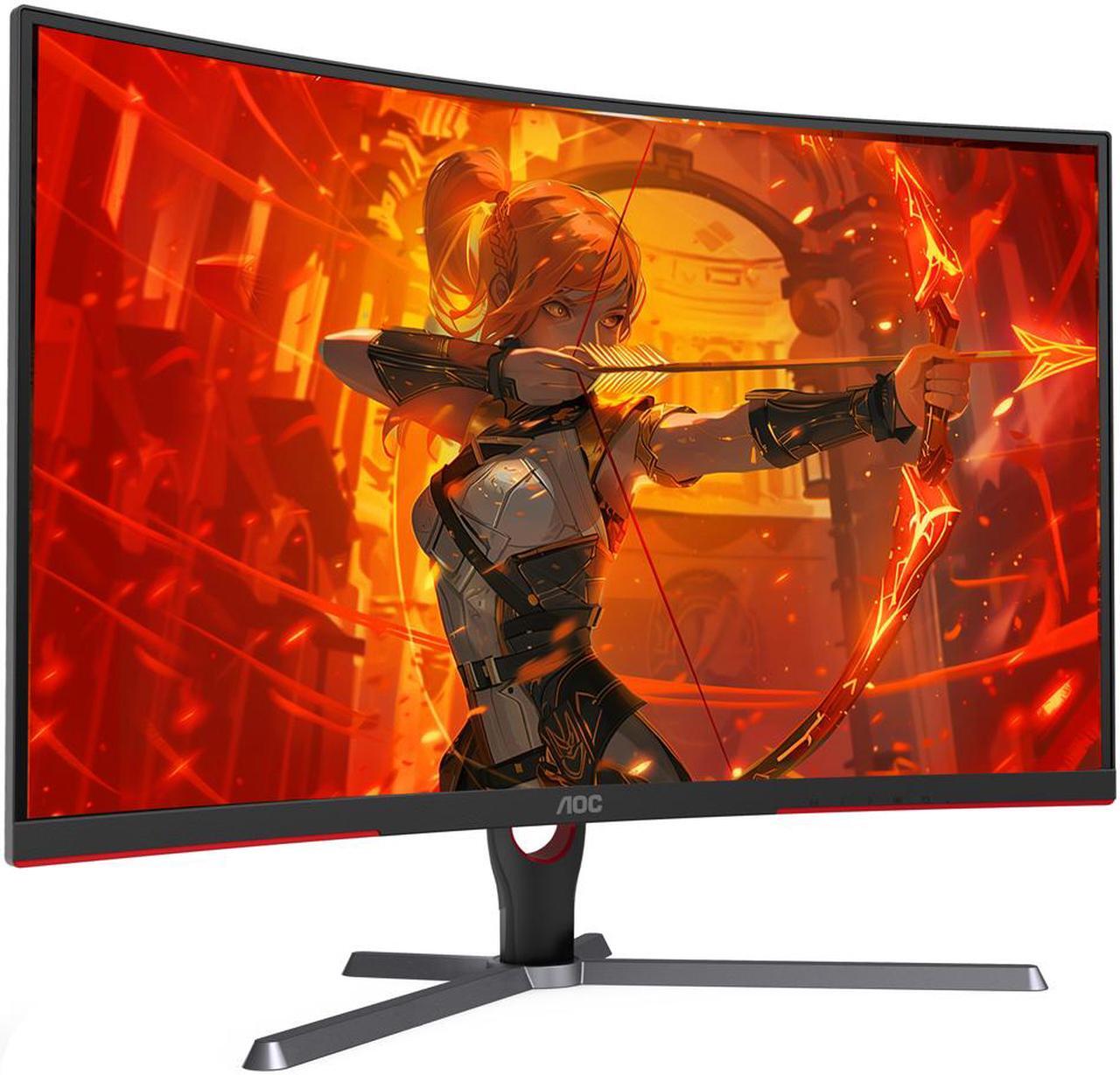 Alt view image 2 of 9 - AOC 31.5" 165 Hz (DisplayPort 1.4), 144 Hz (HDMI 2.0) VA QHD Gaming Monitor FreeSync Premium (AMD Adaptive Sync) NTSC 102% (CIE1976) / sRGB 123% (CIE1931) / DCI-P3 93% (CIE1976) HDMI, DisplayPort, Audio CQ32G3SE