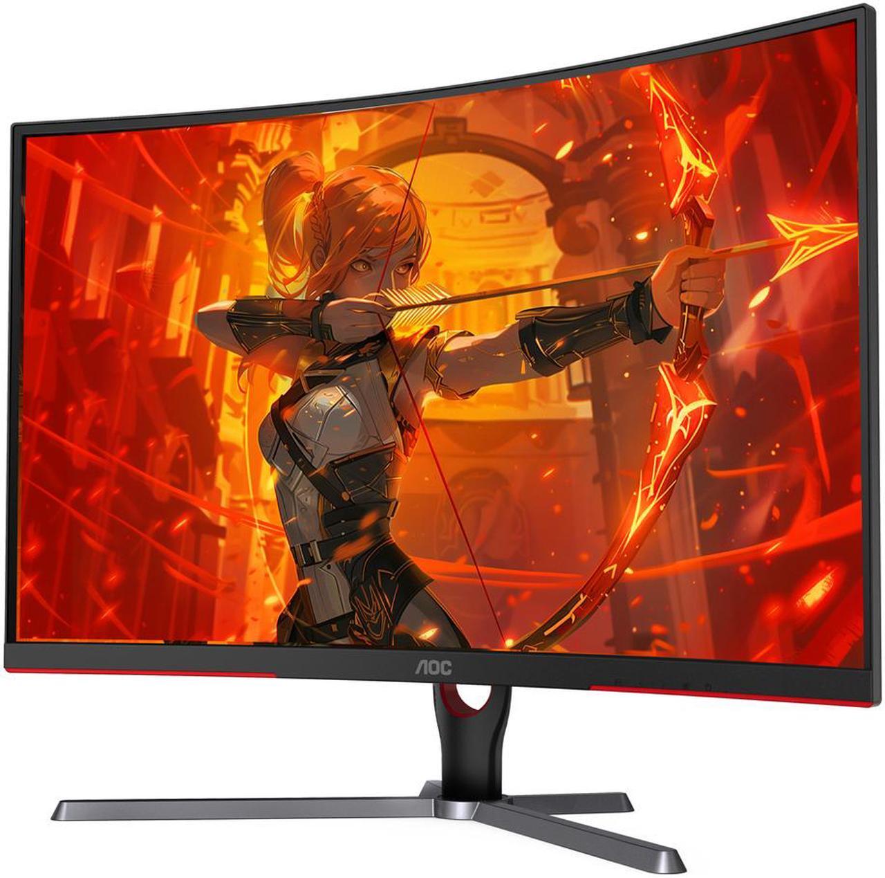 Alt view image 3 of 9 - AOC 31.5" 165 Hz (DisplayPort 1.4), 144 Hz (HDMI 2.0) VA QHD Gaming Monitor FreeSync Premium (AMD Adaptive Sync) NTSC 102% (CIE1976) / sRGB 123% (CIE1931) / DCI-P3 93% (CIE1976) HDMI, DisplayPort, Audio CQ32G3SE