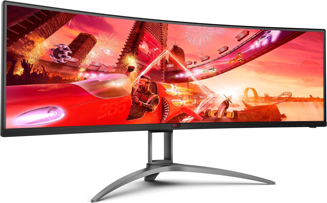 Alt view image 2 of 9 - AOC Agon AG493UCX2 Super Wide Curved Gaming Monitor, Dual QHD 5120x1440, 165Hz 1ms, FreeSync Premium, Display HDR 400, USB-C Docking & KVM, Height-Adjustable, Black