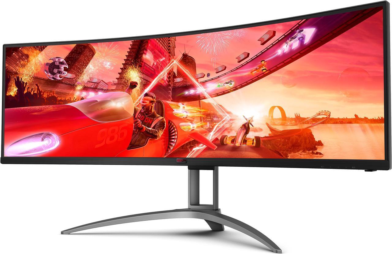 Alt view image 6 of 9 - AOC Agon AG493UCX2 Super Wide Curved Gaming Monitor, Dual QHD 5120x1440, 165Hz 1ms, FreeSync Premium, Display HDR 400, USB-C Docking & KVM, Height-Adjustable, Black