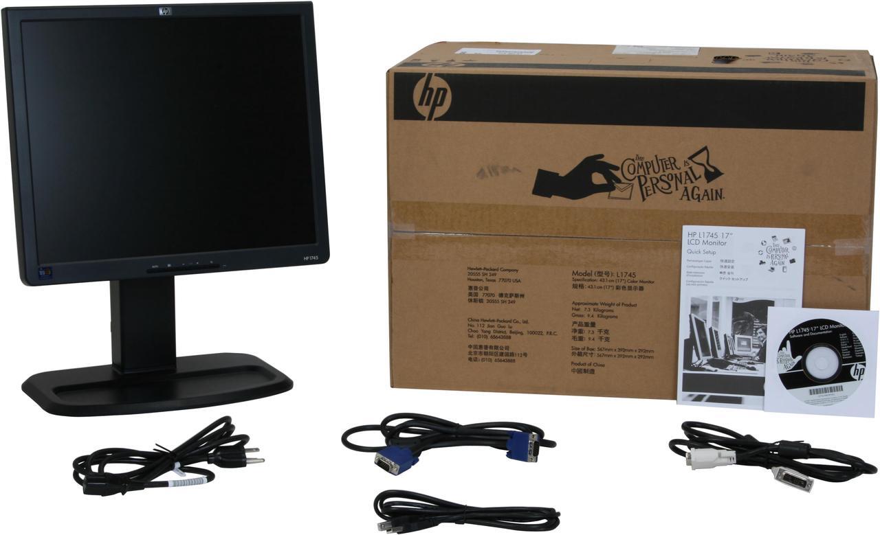 Alt view image 9 of 9 - HP 17" Active Matrix, TFT LCD SXGA LCD Monitor 5 ms D-Sub, DVI-D L1745