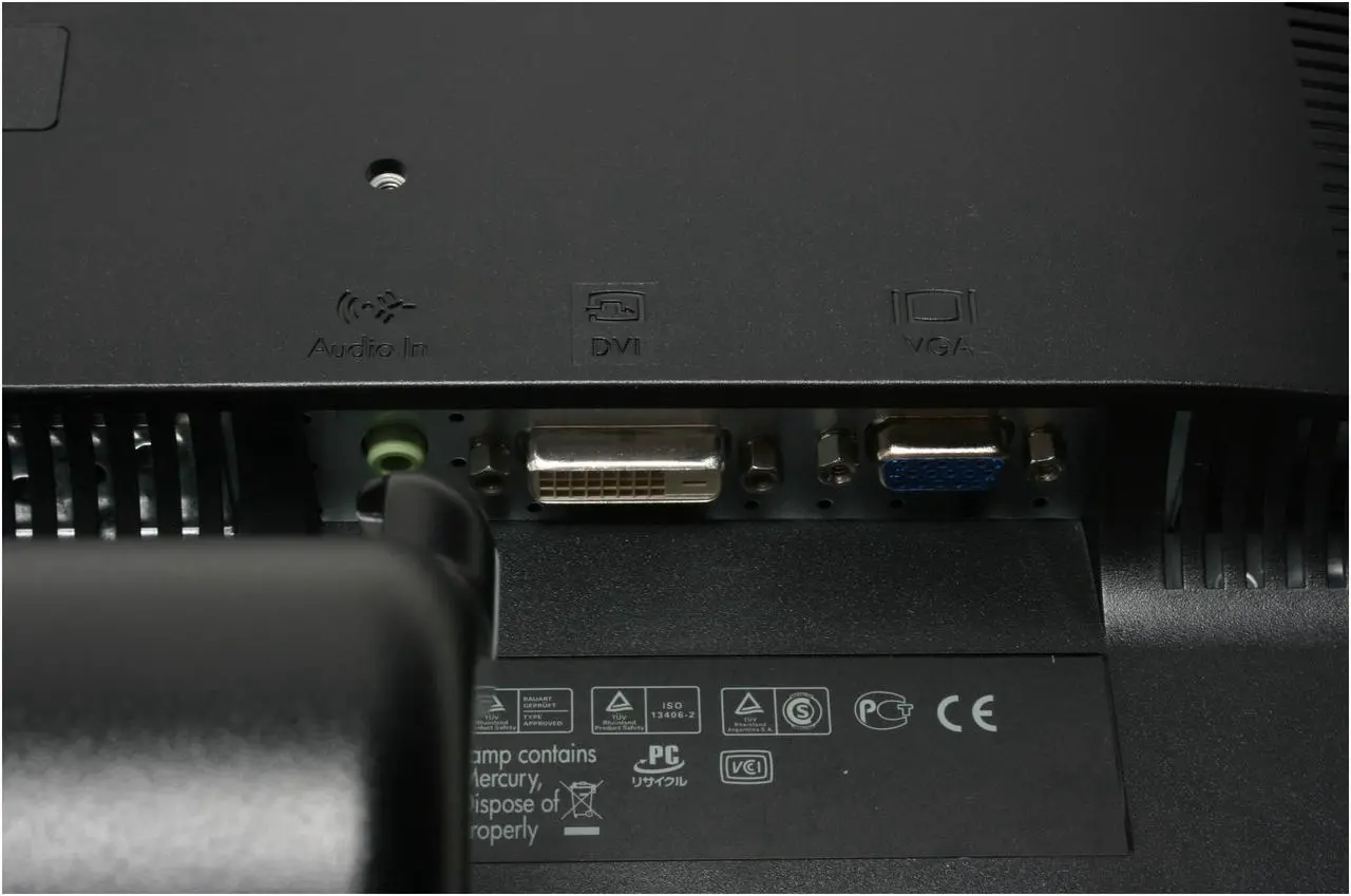 Alt view image 8 of 13 - HP w1907 Black-Silver 19" 5ms Widescreen LCD Monitor 300 cd/m2 1000:1 Built in Speakers w/ HDCP Support