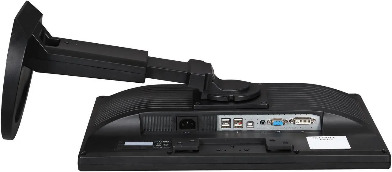 Alt view image 9 of 10 - Hyundai P90WU-K 19" Widescreen LCD Monitor w/ Speakers & USB Hub, Pivot, Swivel and Tilt