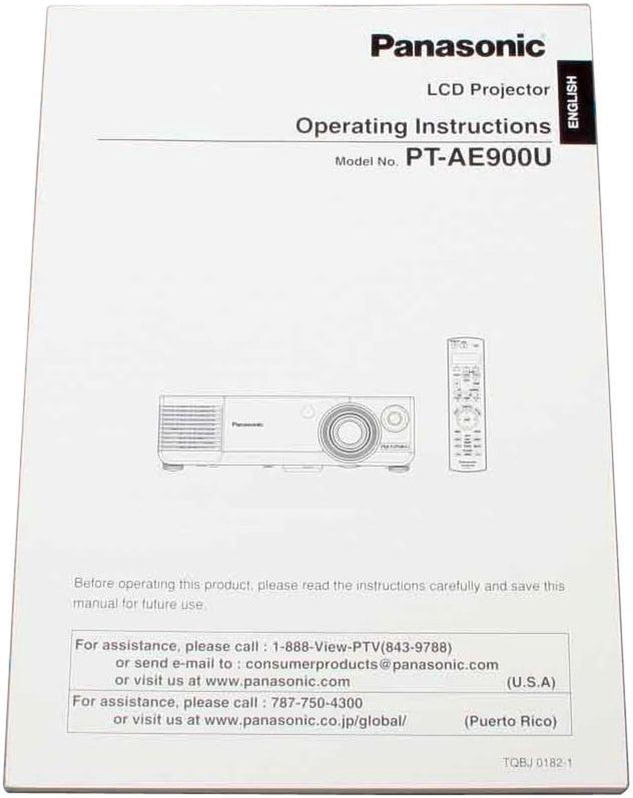 Alt view image 9 of 10 - Panasonic PT-AE900U 1280 x 720 LCD Widescreen High Definition Home Cinema Projector with Smooth Screen Technology 1100 lumens 5500:1