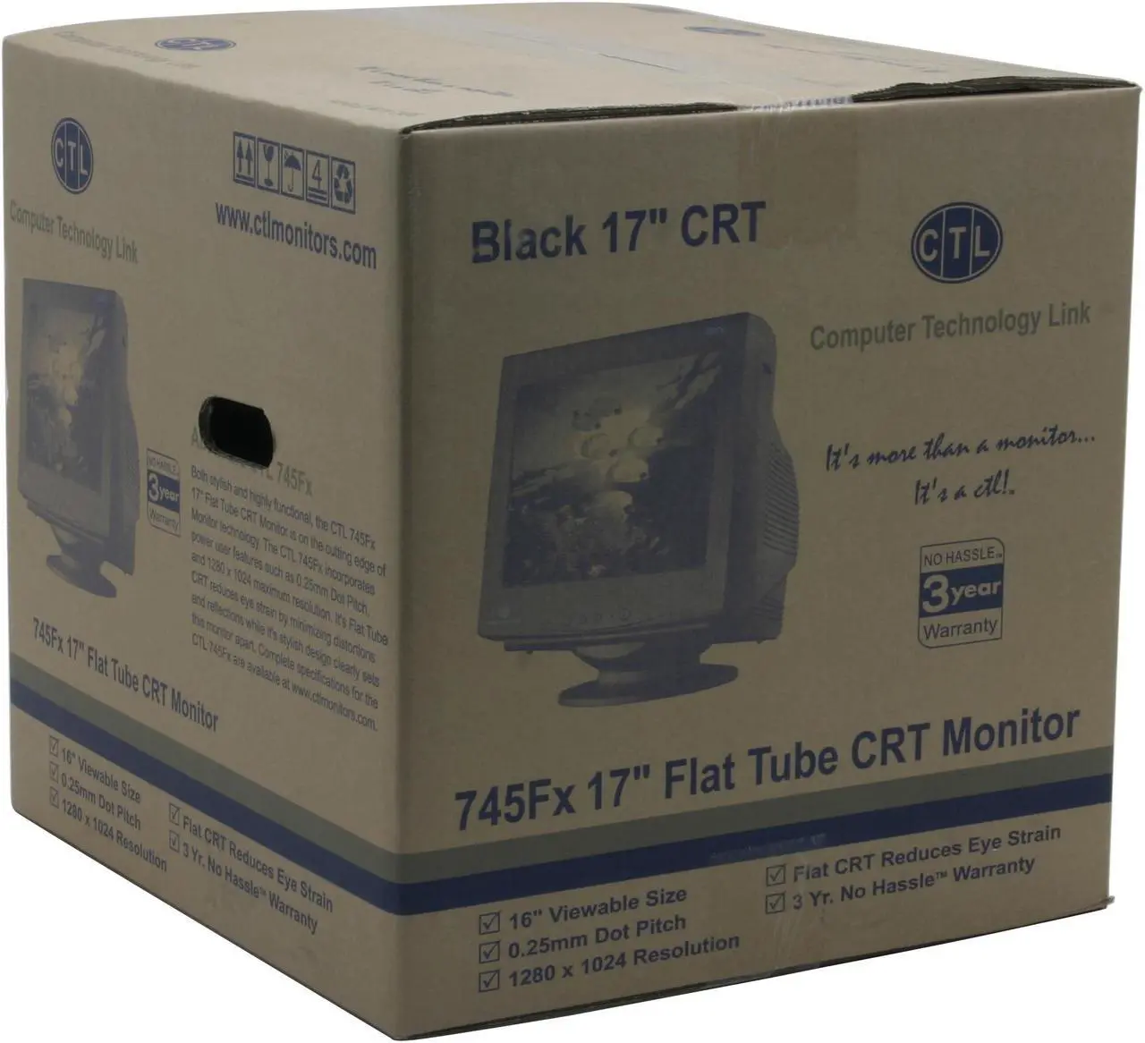 Alt view image 9 of 9 - CTL 745Fx Black 17" CRT Monitor 0.25mm Dot Pitch D-Sub