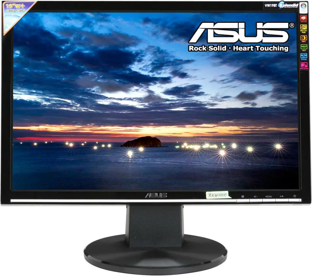 Alt view image 2 of 13 - ASUS 19" WSXGA+ LCD Monitor 5 ms D-Sub, DVI-D VW198T