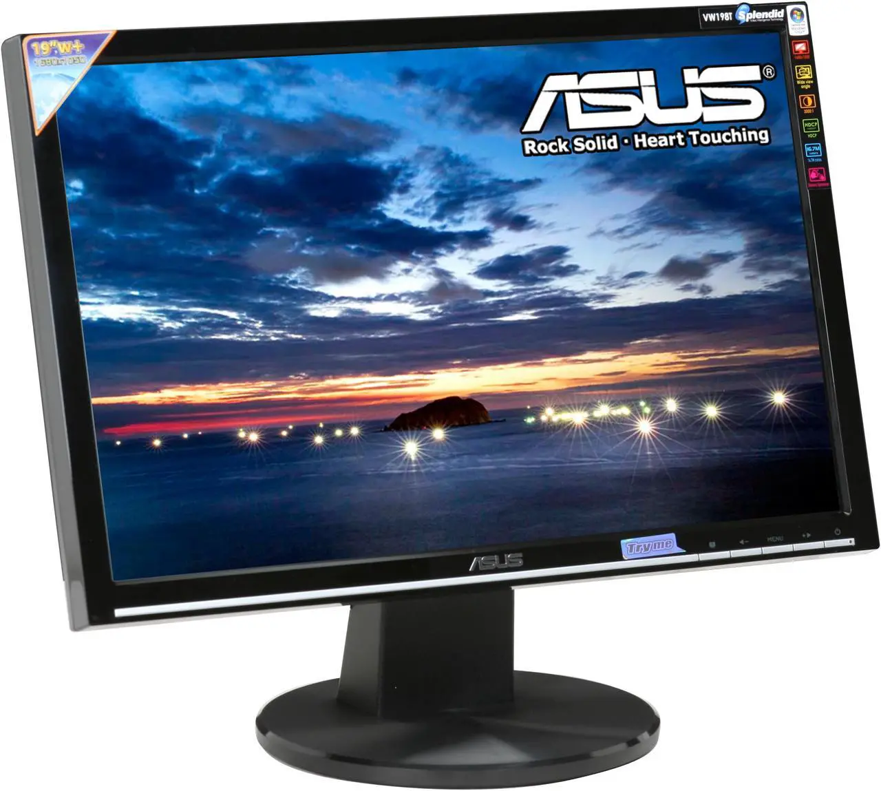 Alt view image 3 of 13 - ASUS 19" WSXGA+ LCD Monitor 5 ms D-Sub, DVI-D VW198T