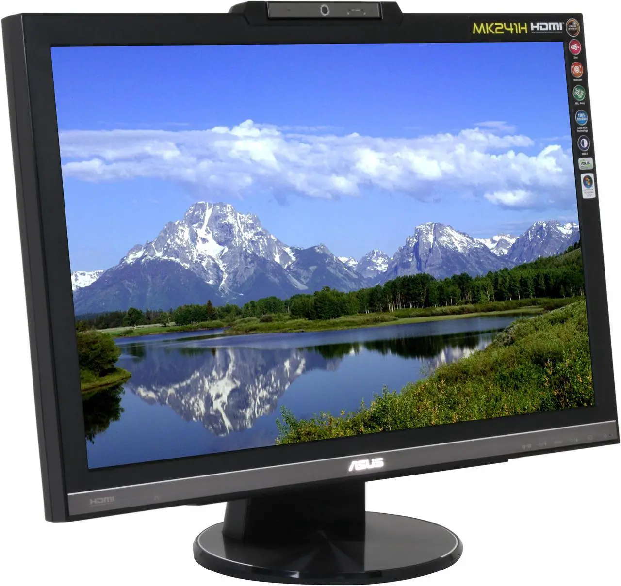 Alt view image 3 of 10 - ASUS MK241H Black 24" 2ms HDMI Widescreen LCD Monitor with 1.3M Pixel Webcam 450 cd/m2 1000:1 (ASCR 3000:1)  Built in Speakers