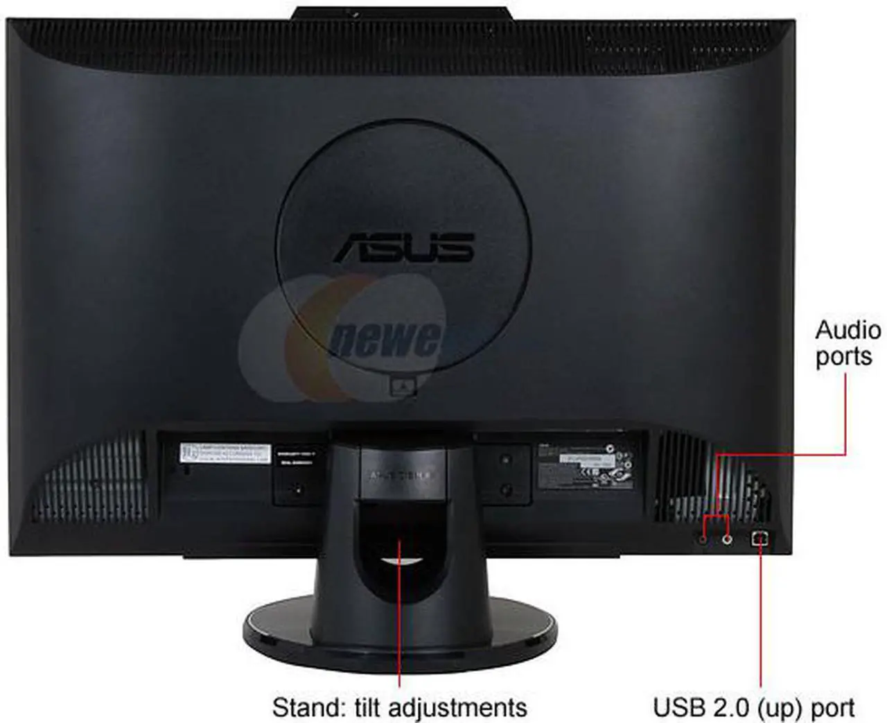 Alt view image 5 of 10 - ASUS MK241H Black 24" 2ms HDMI Widescreen LCD Monitor with 1.3M Pixel Webcam 450 cd/m2 1000:1 (ASCR 3000:1)  Built in Speakers