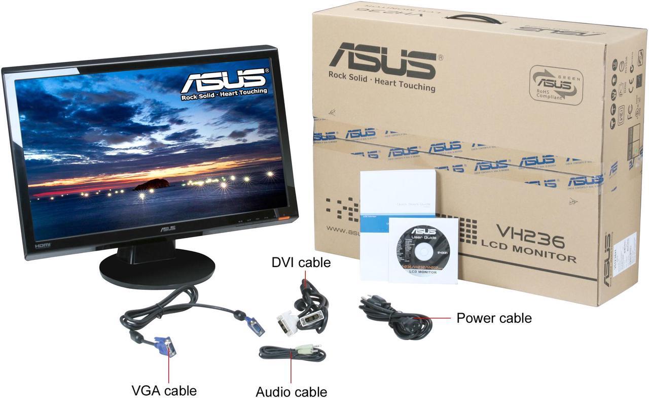 Alt view image 8 of 8 - ASUS VH236H Black 23" Full HD Widescreen LCD Monitor w/ Speakers 300 cd/m2 20000 :1 (ASCR)
