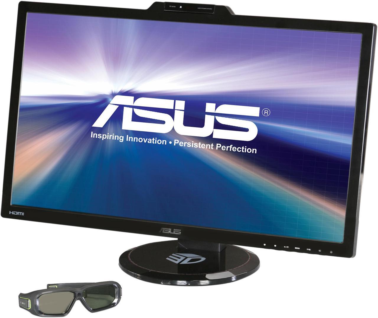 ASUS VG Series VG278H Black 27" 2ms HDMI Swivel & Height Adjustable Widescreen LED Backlight LCD 3D 120Hz Monitor 300 cd/m2 ASCR 50,000,000:1 w/ 3D glasses and speakers