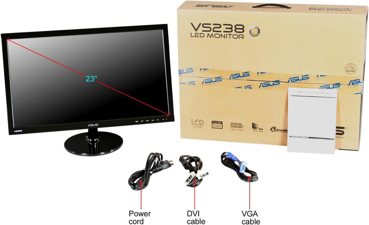 Alt view image 8 of 8 - ASUS VS239H-P 23" Full HD 1920 x 1080 VGA DVI HDMI Splendid Video Intelligence Technology Backlit LED IPS Monitor