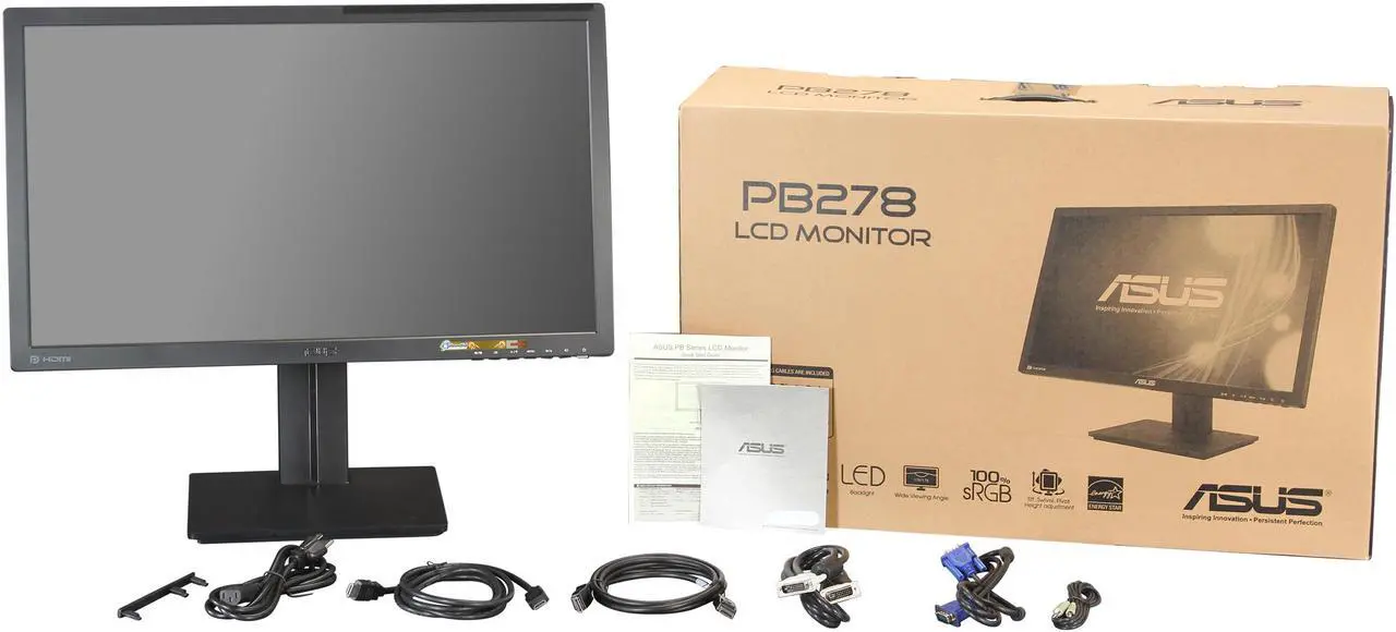 Alt view image 9 of 9 - ASUS 27" 1440P Eye Care Monitor (PB278Q) - QHD (2560 x 1440), IPS, DisplayPort, HDMI, DVI