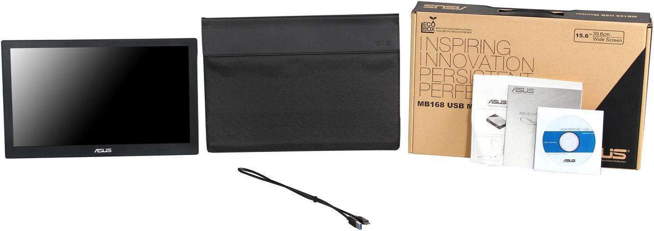 Alt view image 7 of 7 - ASUS 15.6" TN FHD Portable USB-powered LCD Monitor 11 ms USB MB168B+