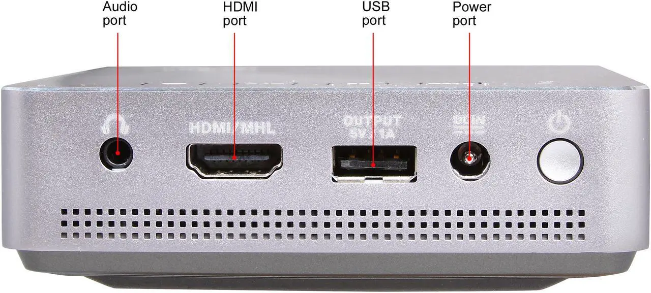 Alt view image 8 of 12 - Asus S1 Silver Portable LED Projector, 854 x 480, 1000:1, 200 ANSI Lumens, HDMI&MHL&USB, Built-in Speaker