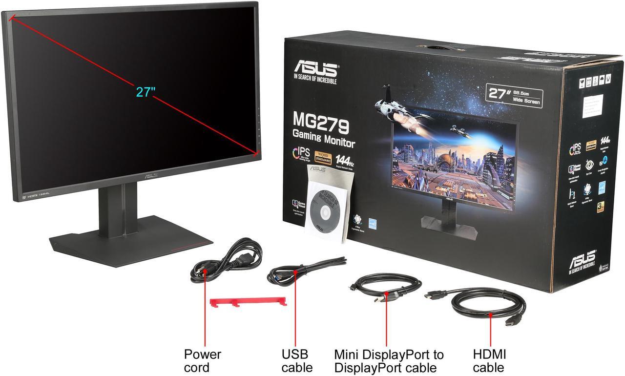 Alt view image 10 of 9 - ASUS 27" 1440P Gaming Monitor (MG279Q) - QHD (2560 x 1440), 178° Viewing, FreeSync
