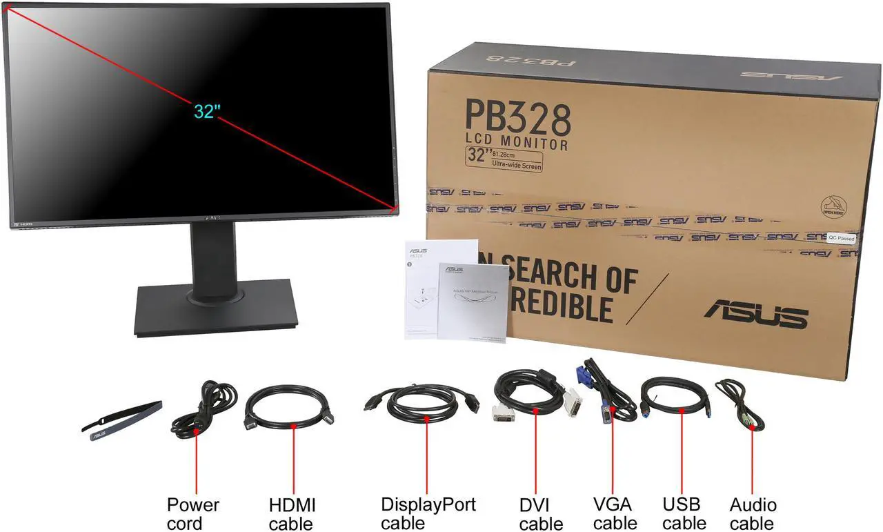 Alt view image 18 of 17 - ASUS 32" 1440P Eye Care Monitor (PB328Q) - QHD (2560 x 1440), 4ms, DisplayPort, HDMI, DVI, Black