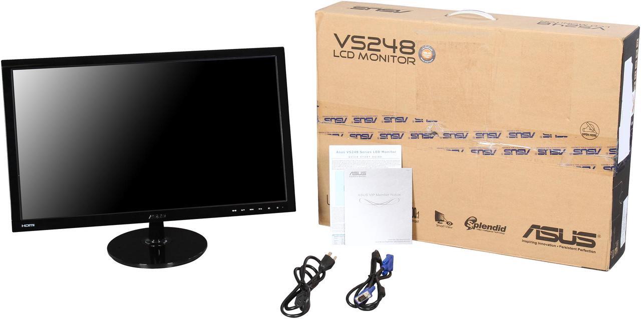 Alt view image 7 of 7 - ASUS VS248H-P Black 24" HDMI Widescreen LED Backlight LCD Monitor 250 cd/m2 ASCR 50,000,000:1
