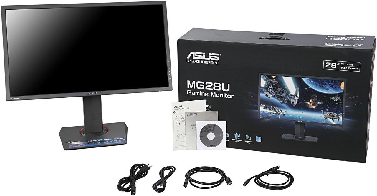 Alt view image 11 of 12 - ASUS MG28UQ Black 28" 1ms (GTG) 3840 x 2160 4K UHD Adaptive-Sync (FreeSync) Gaming Monitor, w/ Asus Exclusive GamePlus and Flicker Free Technology, Pivot & Height Adjustment, Built-in Speakers