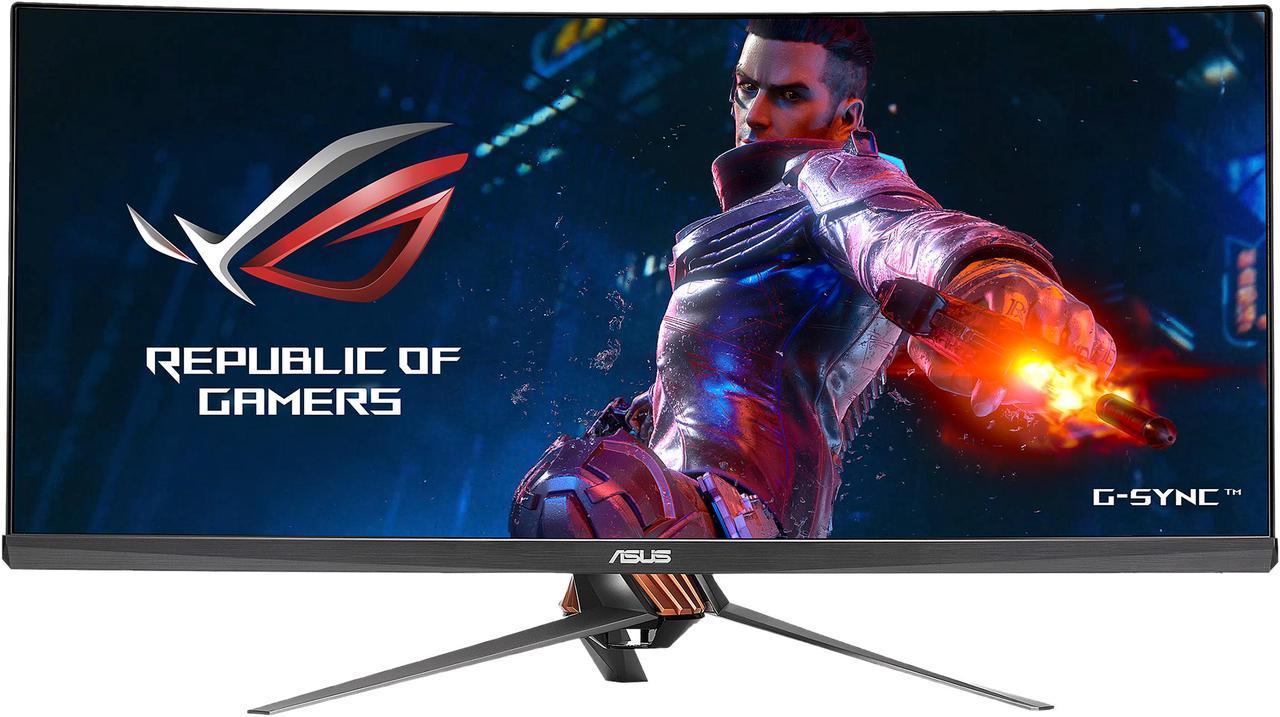 ASUS ROG Swift PG348Q 34" Ultra WQHD 3440 x 1440 100Hz Curved IPS G-Sync Asus Eye Care with Ultra Low-Blue Light & Flicker-Free Gaming Monitor with Speakers Tilt Swift Height-Adjustable VESA Mount