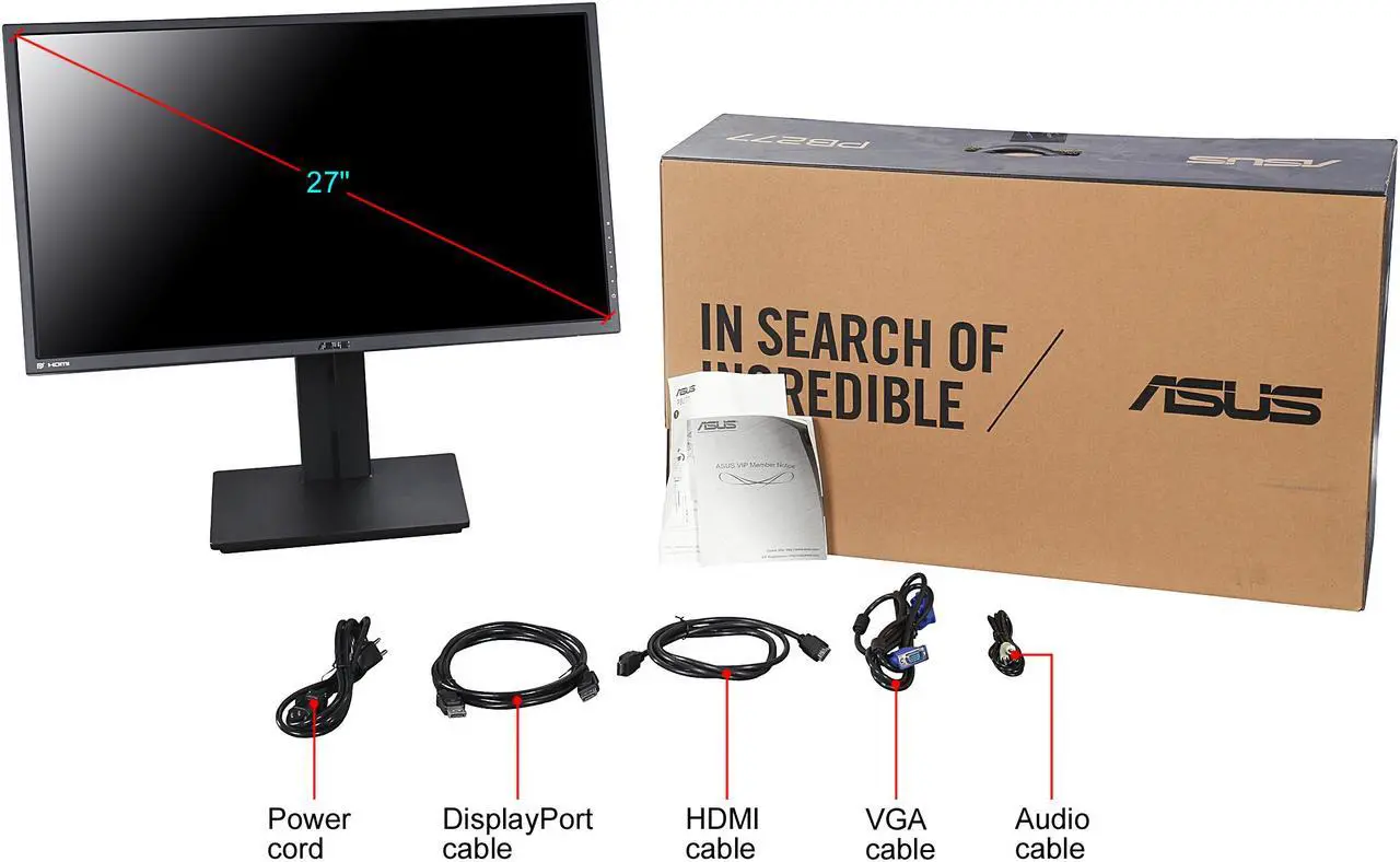 Alt view image 11 of 10 - ASUS 27" 1440P Eye Care Monitor (PB277Q) - QHD (2560 x 1440), 75Hz, 1ms, HDMI, DVI, VGA