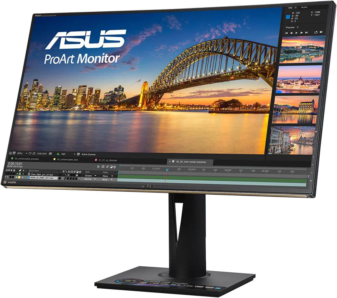 Alt view image 3 of 11 - ASUS ProArt PA329Q 32" UHD 3840 x 2160 (4K) 5ms (GTG) 60 Hz 4 x HDMI, DisplayPort, Mini Mini DisplayPort, Card Reader Built-in Speakers IPS Professional Monitor, Quantum Dot, 99.5% Adobe RGB, Hardware Calibration, Color Accuracy Delta E< 2