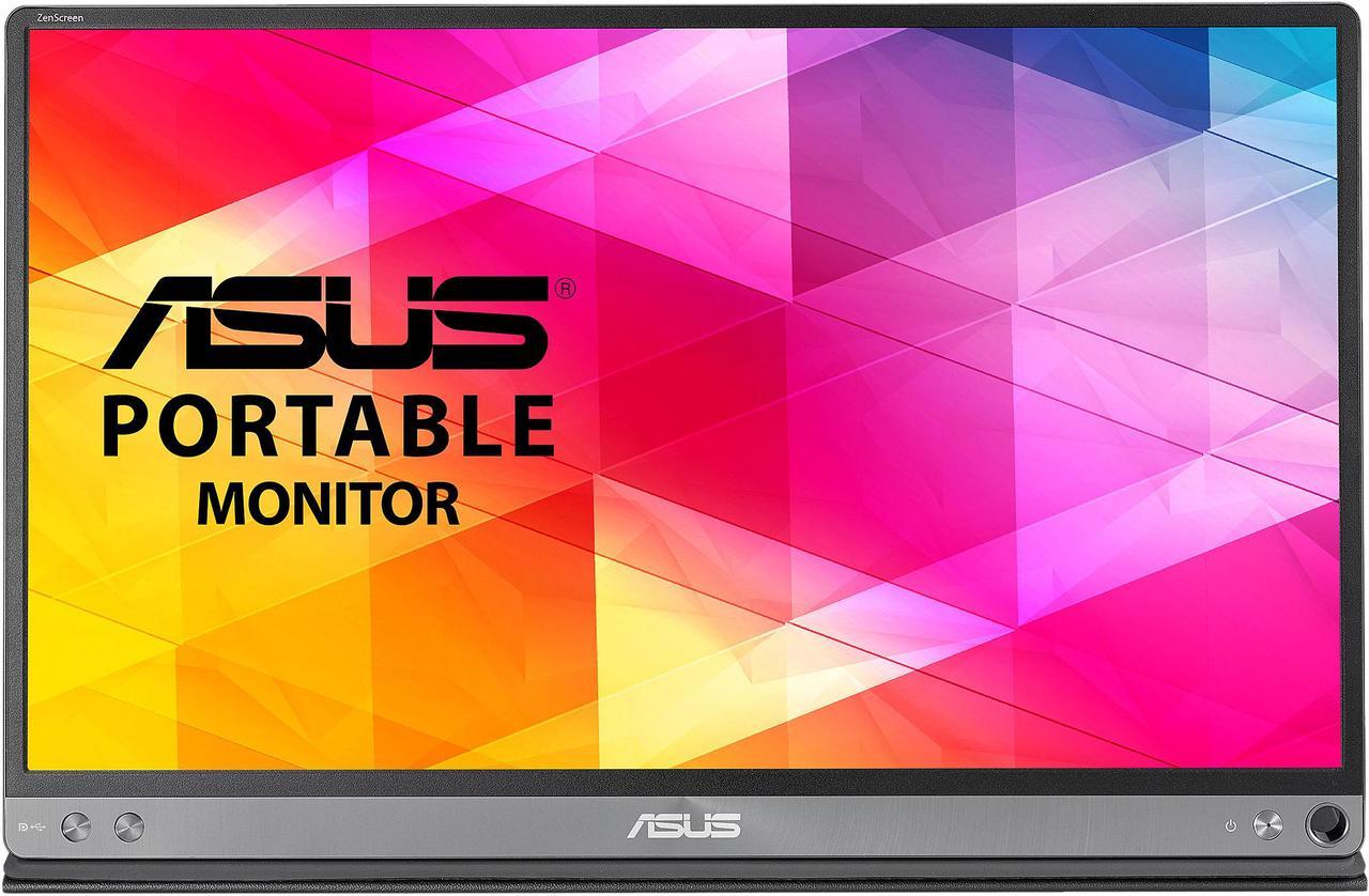 ASUS ZenScreen 16" (15.6" Viewable) Portable USB Monitor (MB165B) - HD (1366 x 768), Narrow Bezel, Micro USB, USB-Powered, Tripod Mountable, Anti-glare Surface, Protective Sleeve