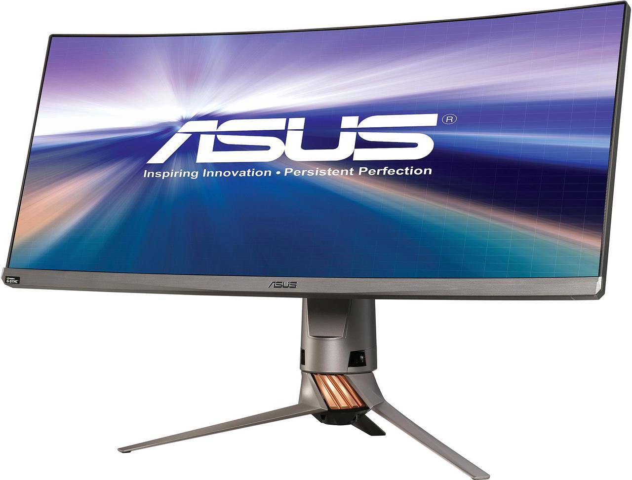 Main image of ASUS ROG Swift PG348Q 34" QHD 3440 x 1440 2K Resolution Overclockable 100Hz HDMI DisplayPort NIVIDA G-SYNC Built-in Speakers Ultra-Wide Backlit LED Curved IPS Gaming Monitor